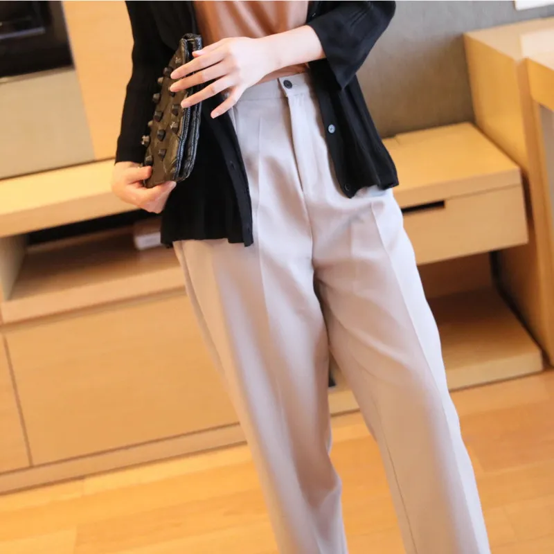 [DEAT] 2020 pantaloni giacca sportiva delle donne nove lunghezza vestibilità dritta di alta qualità solido semplice ampio esterno casuale sottile vestiti di moda AR292 T200422