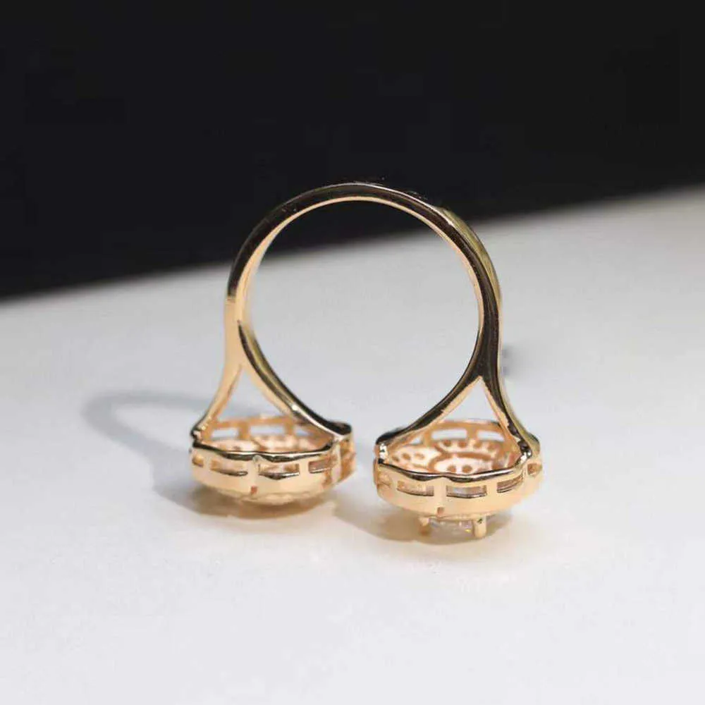 Moda camélia anel feminino039s oco abertura design s925 prata esterlina marca jóias rosa ouro platina requintadoluxuoso 1548355