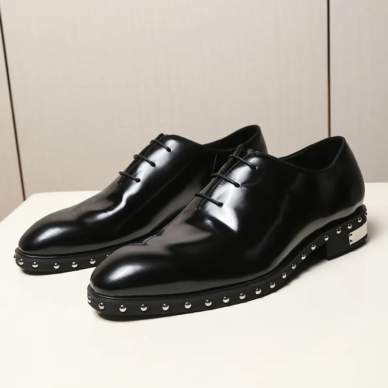 Genuine leather Formal Business shoes Classics Black men's Shoes Pointed toe handmade Derby shoes for men