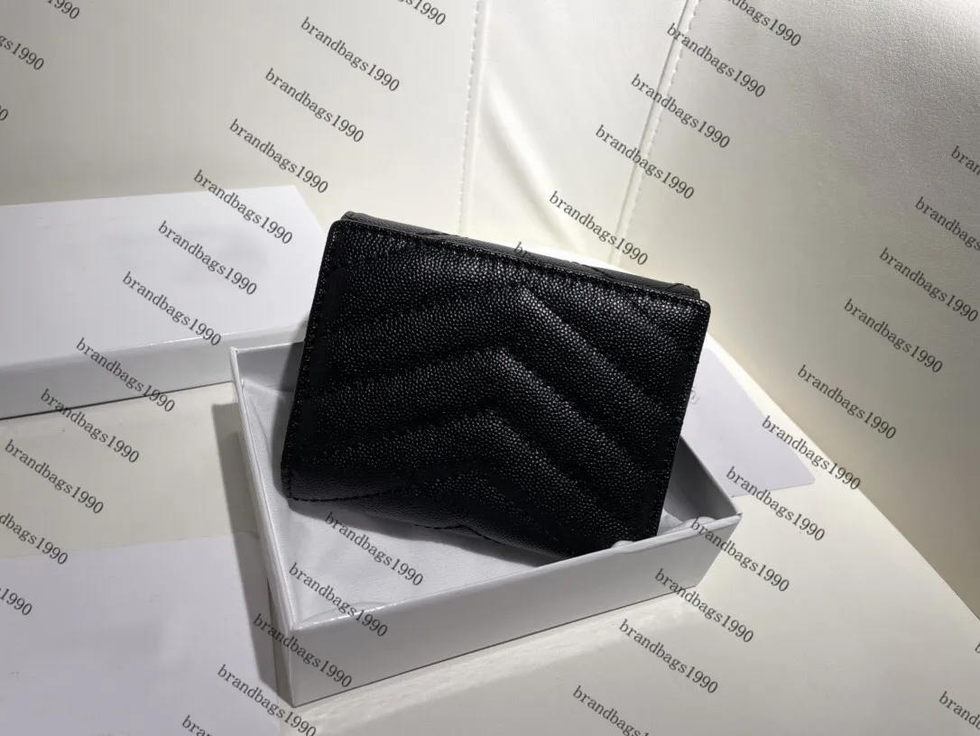 Créateur de mode Caviar Gétille en cuir portefeuille portefeuille noir portefeuille courte du portefeuille Sac à glissière Femme Embrayage petit sac de monnaie avec B247O