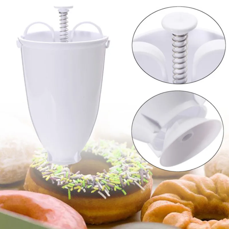 Konditoriverktyg populära kreativa diy vikt donut maker plastljus donut gör artefakt snabb enkel donut mögel våffla donut mac292d