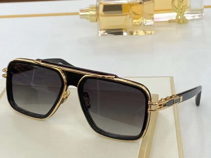 Deisgners Sonnenbrille für Männer Gelbgold schwarzer Rahmen brauner Gradient Lens Mens Square Pilot Sungalsses mit Box290n