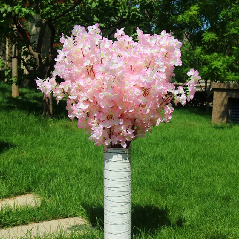 160 cabeças de flor de cerejeira de seda buquê de flores artificiais de seda árvore de flor de cerejeira artificial para decoração de casa para decoração de casamento DIY Z245N