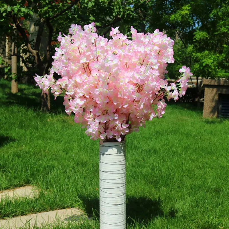 160 heads silk cherry blossom silk artificial flower bouquet artificial cherry blossom tree for home decor for DIY wedding decor Z230O