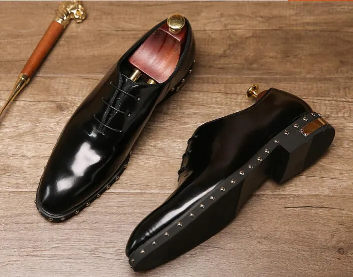 Genuine leather Formal Business shoes Classics Black men's Shoes Pointed toe handmade Derby shoes for men