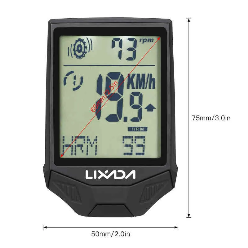 Lixada Wireless Cycling Computer مع استشعار معدل ضربات القلب الدراجة مقاومة للدراجة ماء ciclocomputer 2201065734644