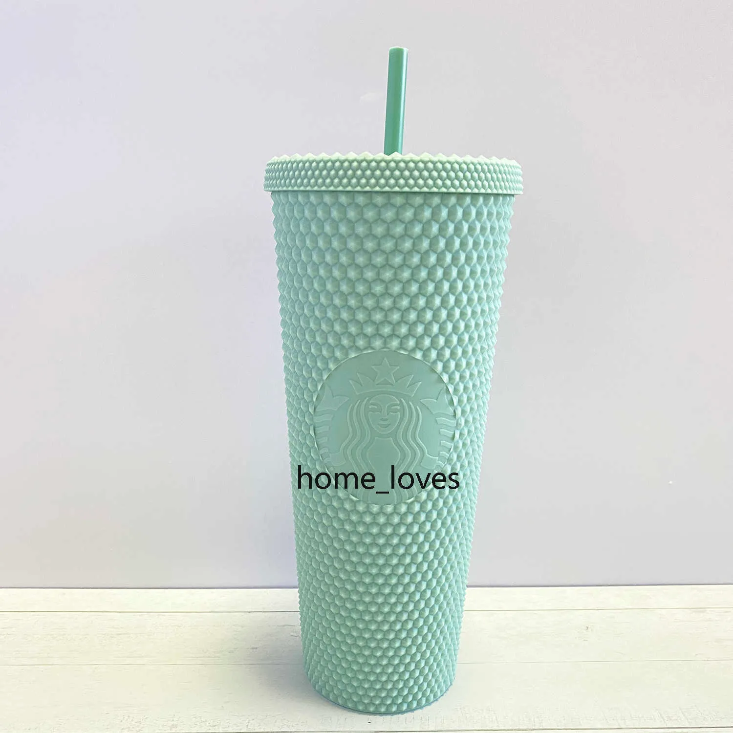 2021 Starbucks Studded Cup Tumblers 710 ml Carbie Pink Matte Black Plastic Mugs With StrawcV2ECV2E320T