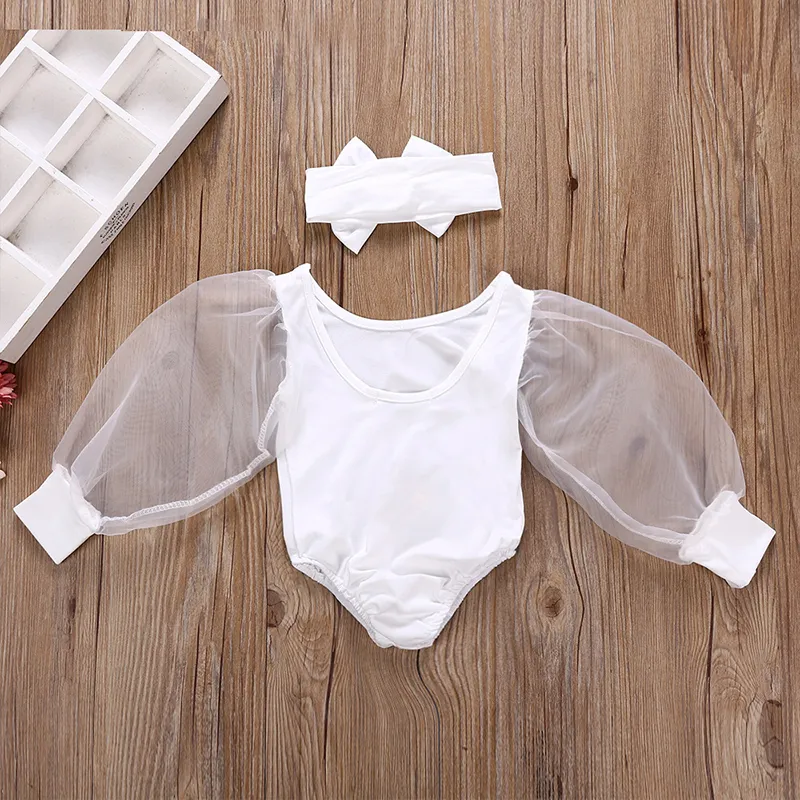 Chifuna Rompers Mesh Elegant solide nieuwe babygirls kostuum meisjes babykleding pasgeboren peuter body romper 201127