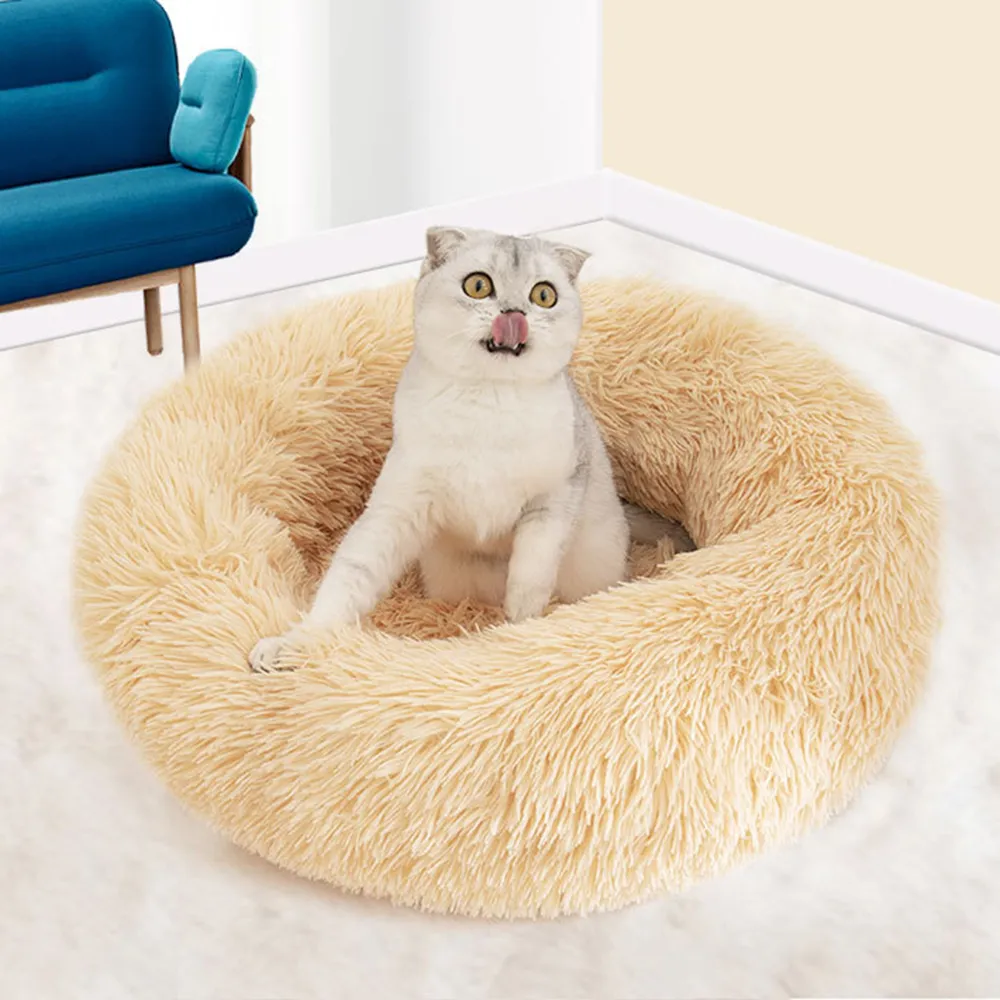 Uniwersalne łóżka dla psów dla małych dużych dużych psów Dostarczanie akcesoriów okrągłe miękkie miękkie maty sofy kota puszyste chihuahua hous