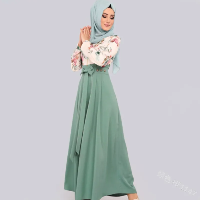Ramazanya Eid Abaya Türkiye Arapça Başörtüsü Müslüman Uzun Elbise Dubai Kaftan Fas Kaftan Elbise Vestidos Robe Musulmane Longue Femme LJ200826