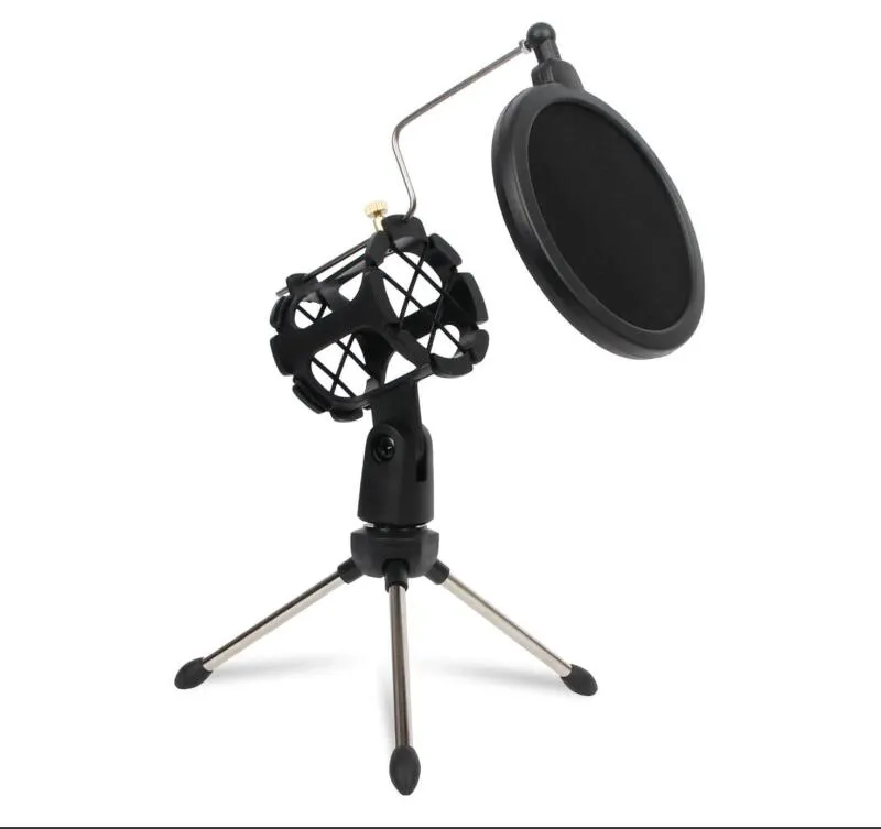 Microphone Mic Stand Trépied Support Portable Table De Bureau En Alliage De Zinc Support Réglable