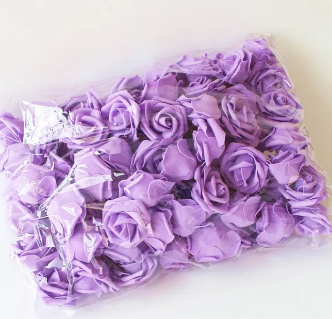 Nova alta qualidade 200 pçs 6cm espuma rosa cabeças de flores artificiais decoração de casamento flor branca head301m