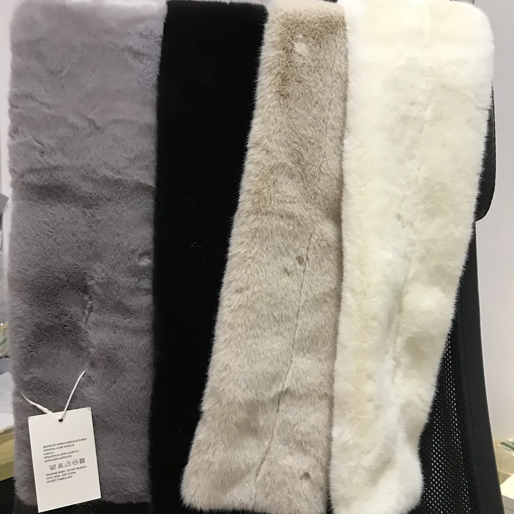 Stile di moda Sciarpa autunnale e invernale imitazione pelliccia di coniglio bianco e nero i collo in peluche collo in pelliccia caldaAnita256w