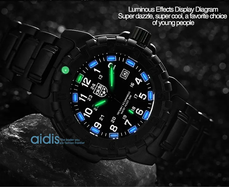 Aidis Brand Source Tritium Nightlight Men's Watches Outdoor Sports Multifunctional Waterproof Men's Quartz Watches Customization T200409