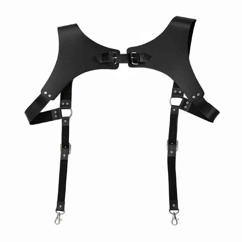 Vintage Leder Hosenträger Männer Mittelalterlichen Renaissance Harness Punk Brust Schulter Gürtel Strap Suspensorio Bekleidung Accessories3497