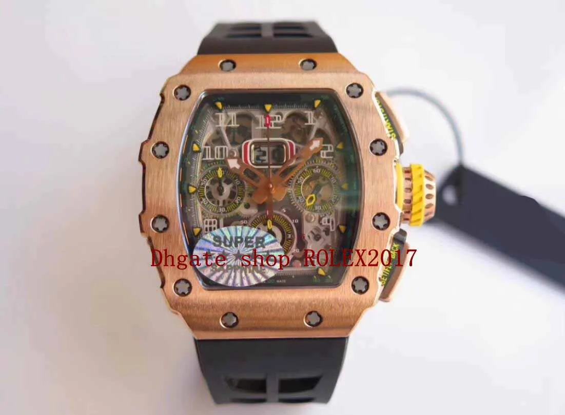 3 kleur Heren KV Datum n Herenhorloge ETA 7750 18K Rose Gold Dikke Plated Chronograaf Automatische Mannen Sport Watches2090