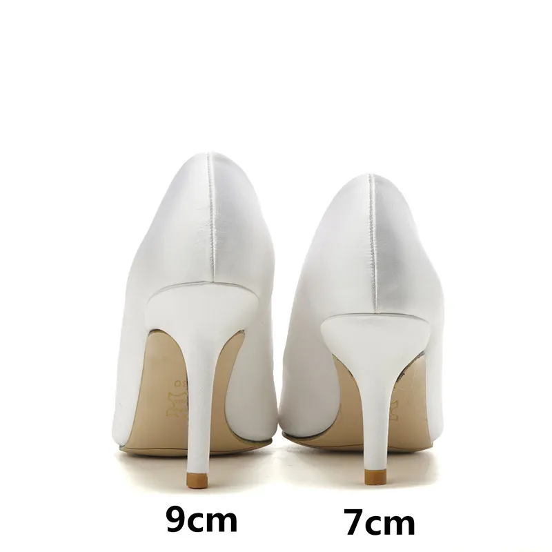 Korean Style Pointed High Heel White Wedding Shoes Bridal Small Size 33-43 Sizes Dress Party 220226