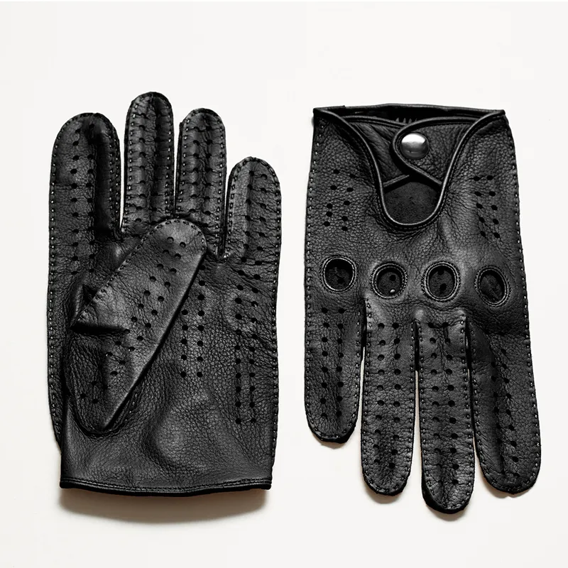 新しい到着豪華なメンズ本革の手袋シープスキングローブファッションメン男性ミトンY2001282Nのための黒い通気性運転手袋