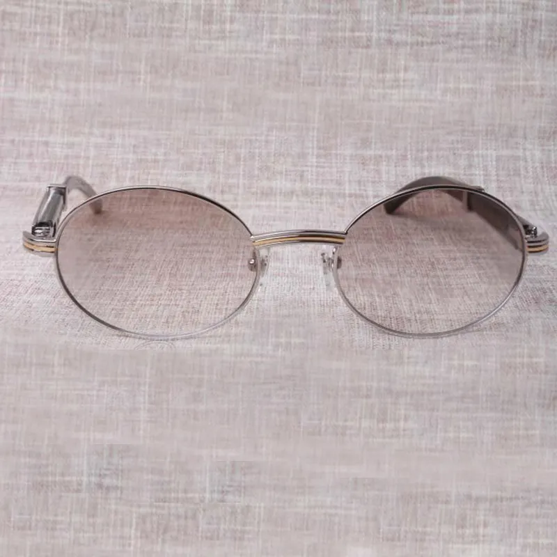 Óculos de sol ovais anti-radiação 7550178 com buzina híbrida natural para homens e mulheres tamanho 55-22-135mm óculos257Z