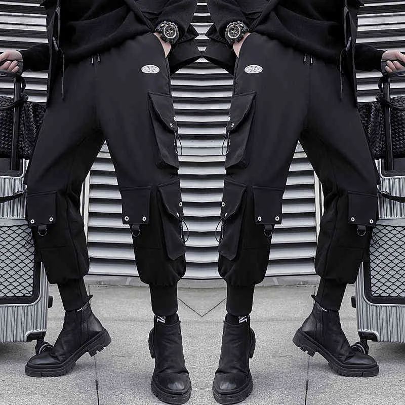 HOUZHOU Cargo Pants Men Techwear Pantalon cargo pour hommes Streetwear Mode Harajuku Bottoms Joggers Jogging Streetwear japonais G220224