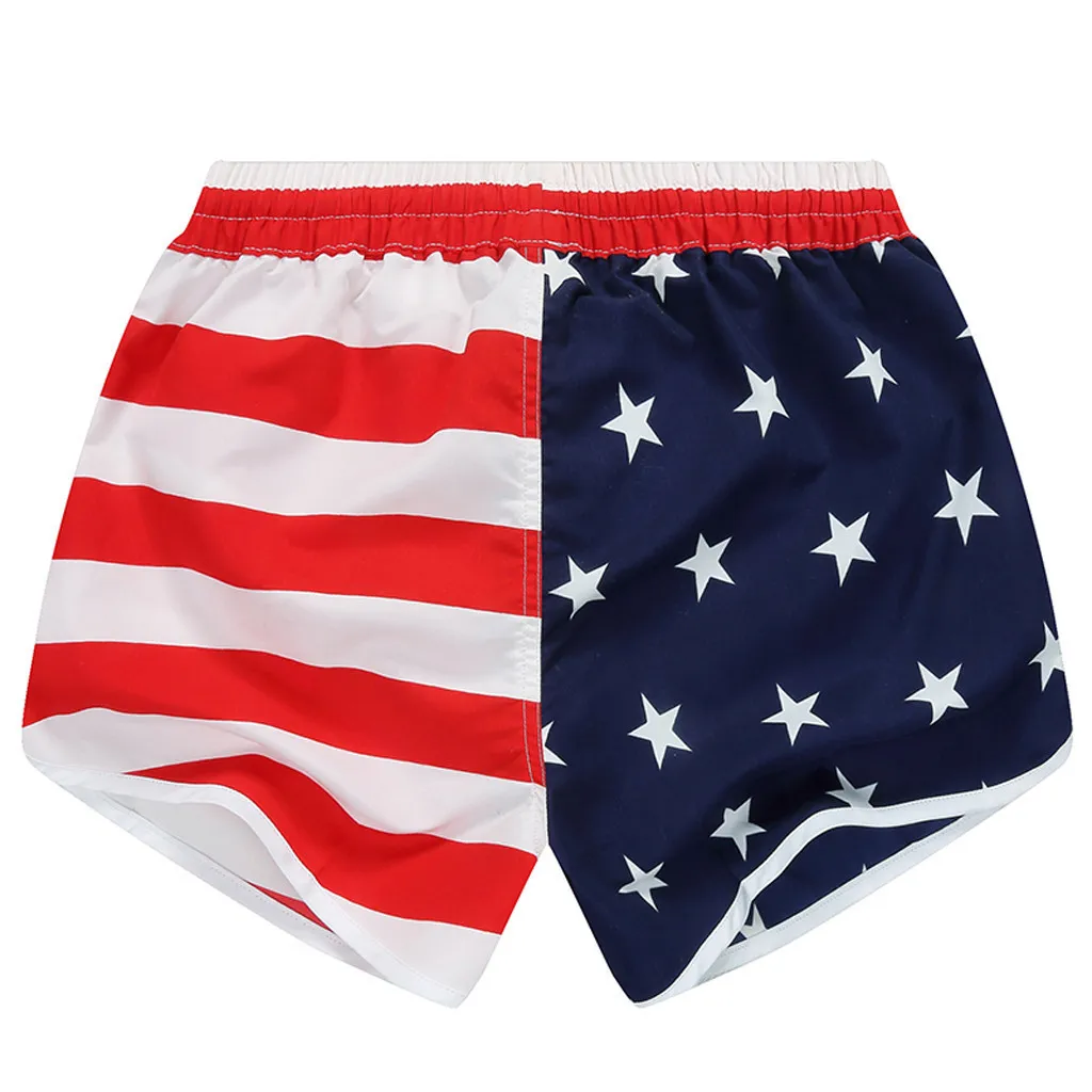 Perimedes Frauen Casual Strand Hosen Amerikanische Flagge Streifen Sterne Drucken Shorts Schwimmen Board Shorts für Mann Jogginghose # w5 T200612