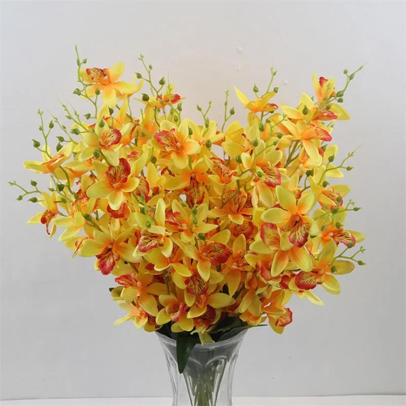 10 pièces faux Cattleya 7 tiges bouquet 23 62 longueur Simulation orchidées pour bricolage Bouquet de mariée maison décorative fleur artificielle 239M