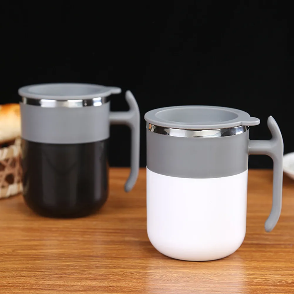 350mlマグカステンレス鋼シリコーン自動自己攪拌コーヒーミキシングカップ