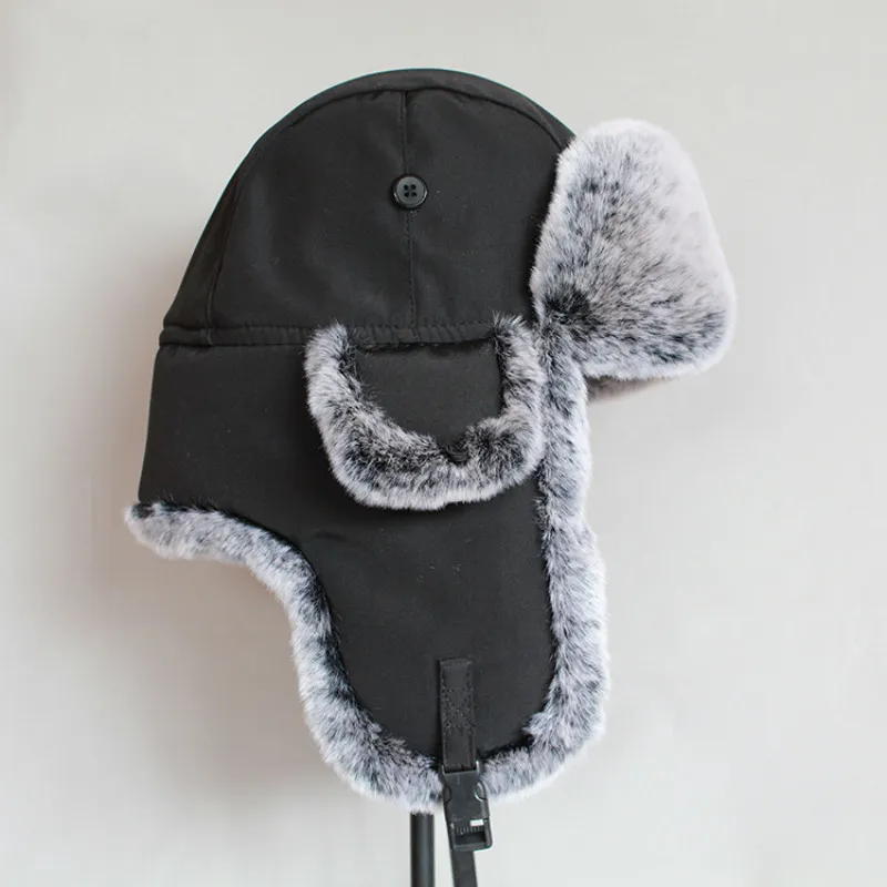 Winter-Bombermütze für Herren, russischer Hut aus Kunstpelz, Uschanka, dicke warme Mütze mit Ohrenklappen, Y200110202z