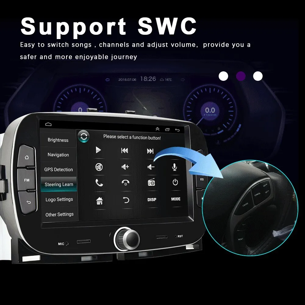 NOUVEAU 2DIN Android 100 Car Radio Stéréo 7quot GPS Navigation Bluetooth RDS Player For Fiat 500 2017 2018 2018 2019 FM 2DIN Radio2451602