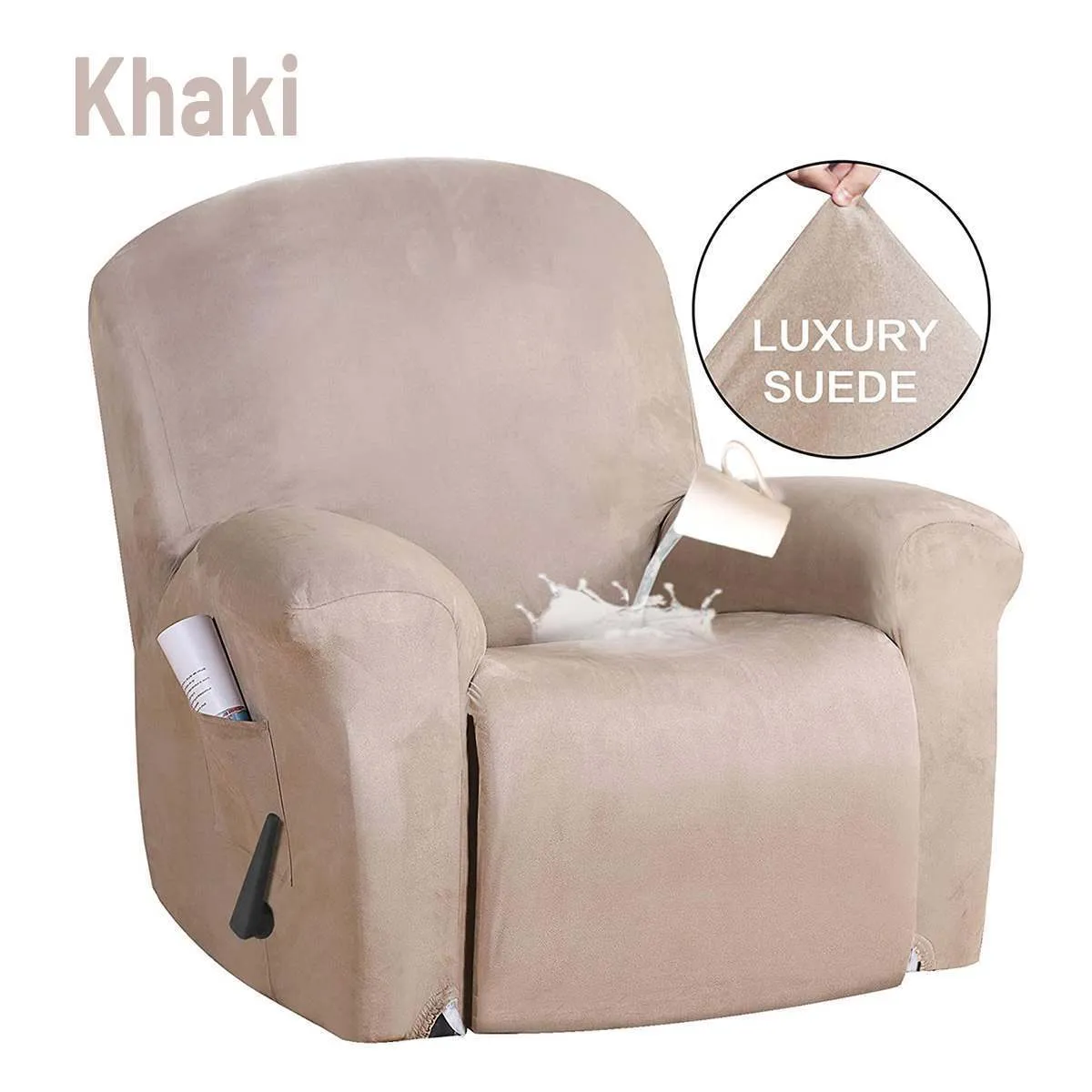Housse de fauteuil inclinable en daim tout compris chaise extensible imperméable antidérapante housse anti-poussière Massage canapé chaise protecteur de siège 2343j