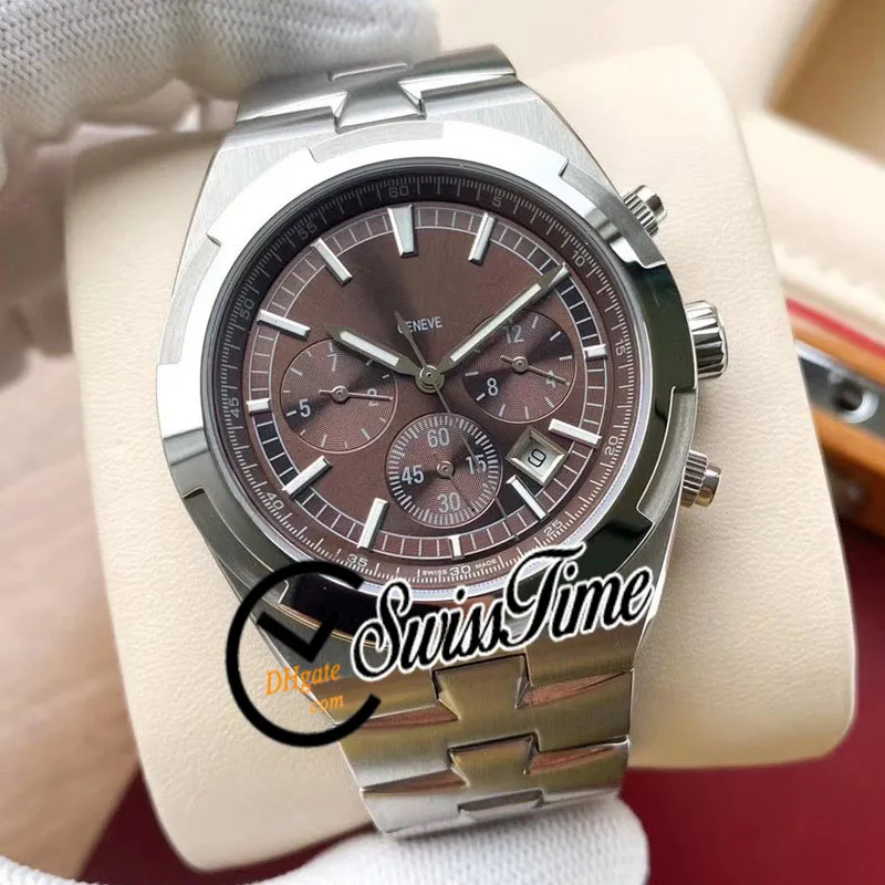 New Overseas 5500V 110A-B075 quadrante bianco A2813 orologio automatico da uomo SS bracciale in acciaio STVC senza cronografo STVC orologi Swiss238N