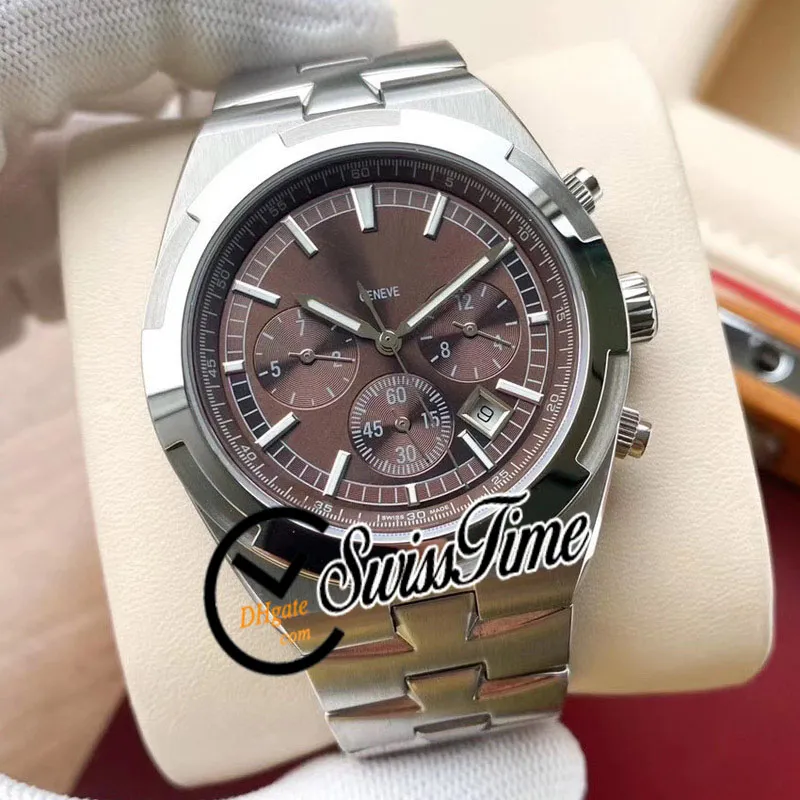 New Overseas 5500V 110A Wine Red Dial A2813 Automatic Mens Watch SS Steel Bracelet STVC No Chronograph STVC Watches SwissTi277z