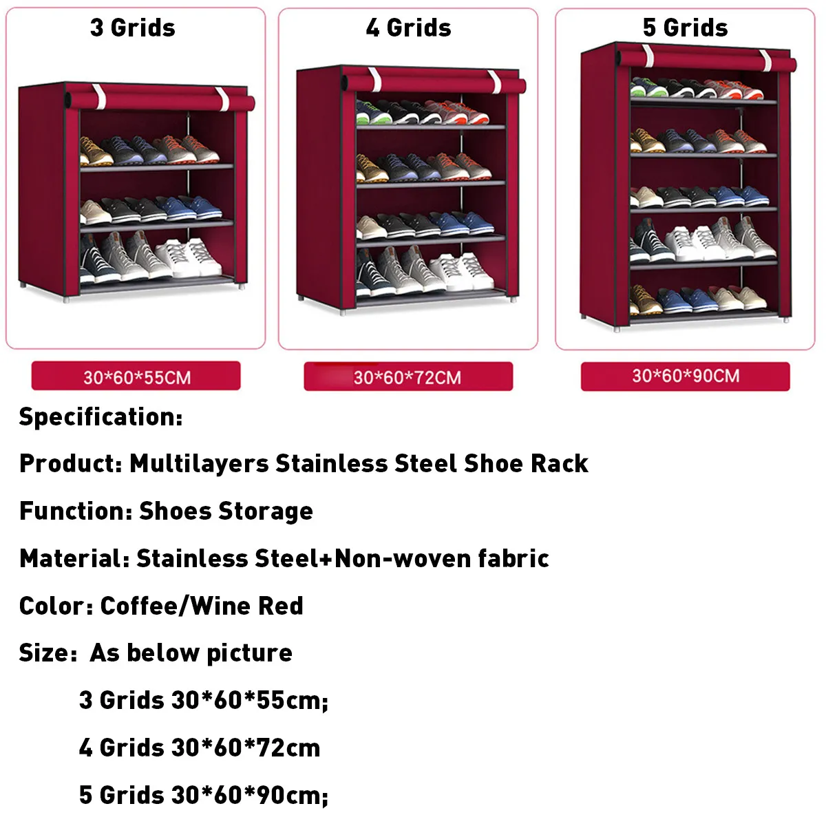 Dustproof Large Size Non-Woven Fabric Shoes Rack Shoes Organizer Home Bedroom Dormitory Shoe Racks Shelf Cabinet 4/5/6 Layers Y1128