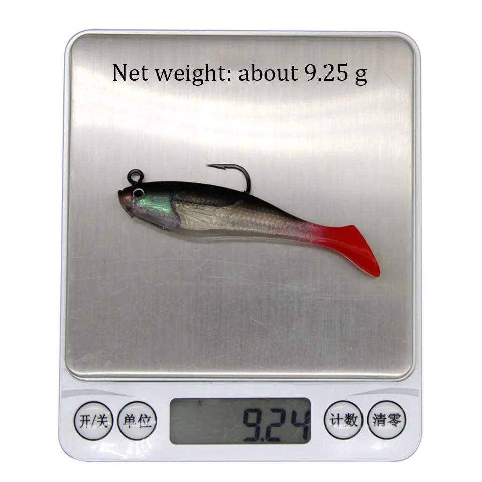 Pesca Silikon Angeln Weiche Köder 80mm 9,25g Jig Wobbler Blei Kopf Haken Künstliche Köder Liefert Meer bass Karpfen Angeln