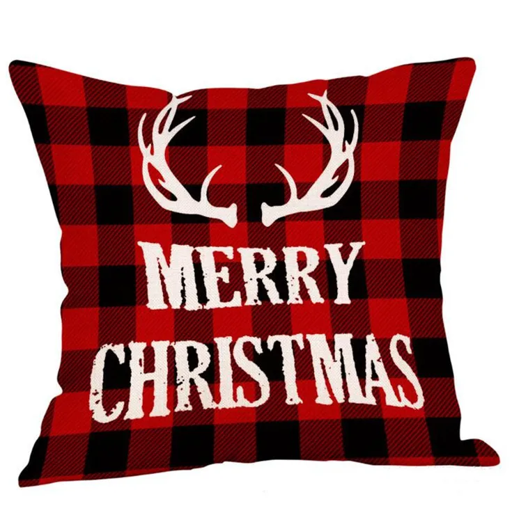 Christmas Pillow Case Cartoon Throw Pillow Covers Square Sofa Decorative Pillow Headrest Cushion Cover Xmas Pillowslip Home