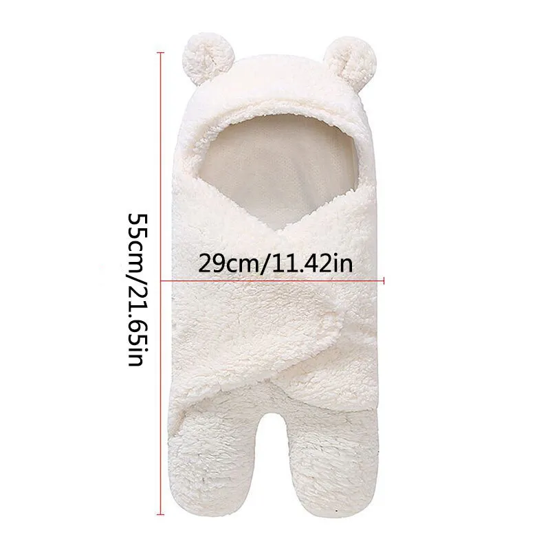 Unisex Infant Baby Hooded Wrap Blanket Fleece Newborn Swaddle Blankets Babies Sleeping Bag Swaddling Blanket 0-12 Month 201111