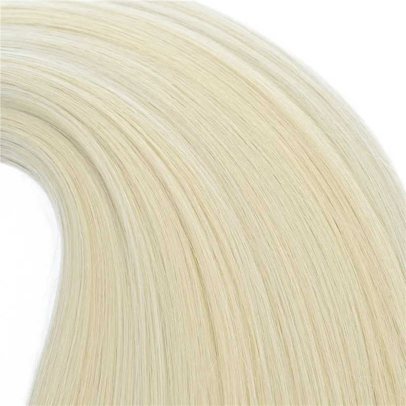 Synthetic Hair Closure Weaving Bundles Hair Ombre White Color Weave Bundles SOKU Nature Straight Hair Extensions 6 Bundles 2102163179188