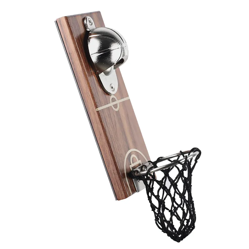 Creative Basketball Shot Flesopener met Pocket Wall Mounted Can Wine Bier Openers Magneet voor Keuken Gadget Bar Koelkast Gereedschap 201223