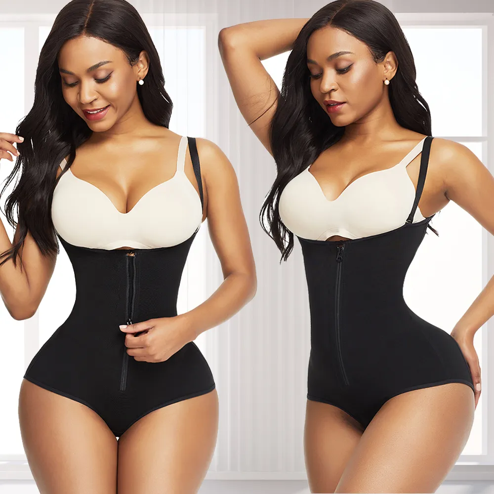 Hexin Vrouwen Volledige Body Shapewear Onderborst Afslanken Modellering Strap Fajas Postpartum Girdle Tummy Control Body Shaper Butt Lifter 201222