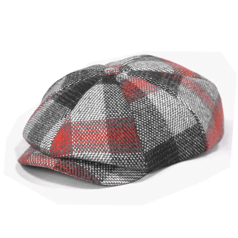 Krantenjongenspetten Man Winter Vilten Cap Dikke Warme Vintage Tweed Korte Rand Lente Herfst Klassieke Stijl Mode Hoed6454746