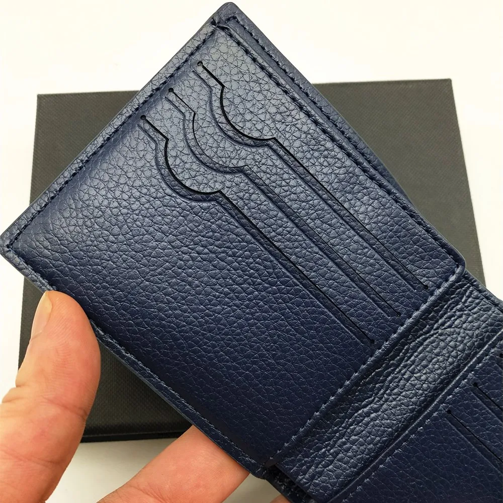 Fashion Mens Short Wallets Classic Genuine Leather Men Fish Scale Pattern Wallet With Card Slot Bifold Wallet Small Wallets With B2408