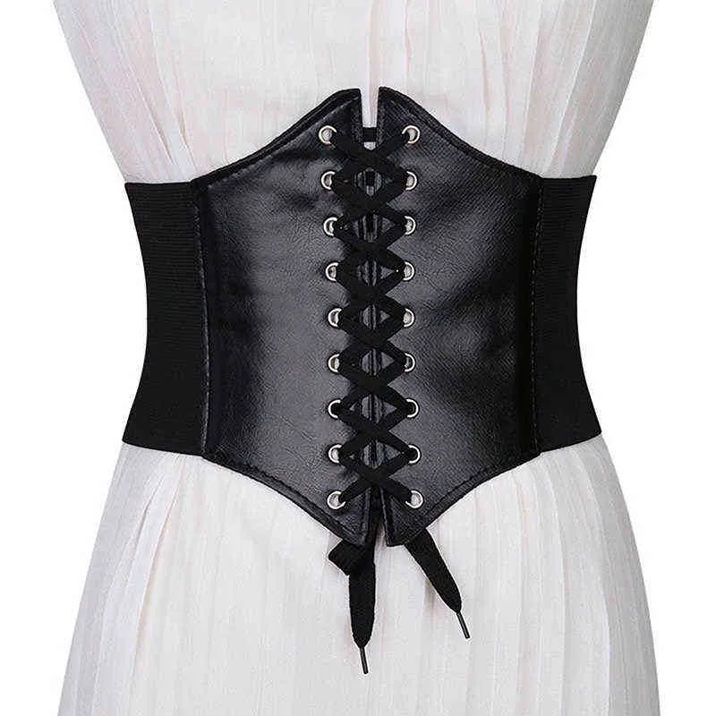 Corset larges ceintures en cuir Pu amincissant la ceinture du corps pour les femmes ceintures de taille élastiques pardessus ceinture ceinture Corset rester en forme G220301