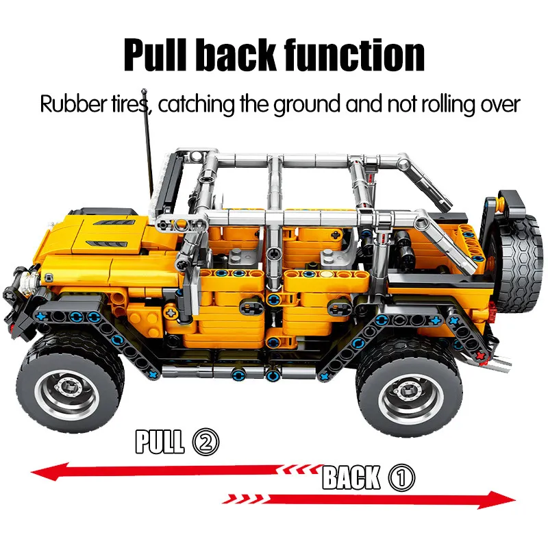 Creator Mechanical Pull Back Jeeped Offroad Vehicle Building Blocks For City Technic Car Bricks Toys For Boys LJ2009284114767