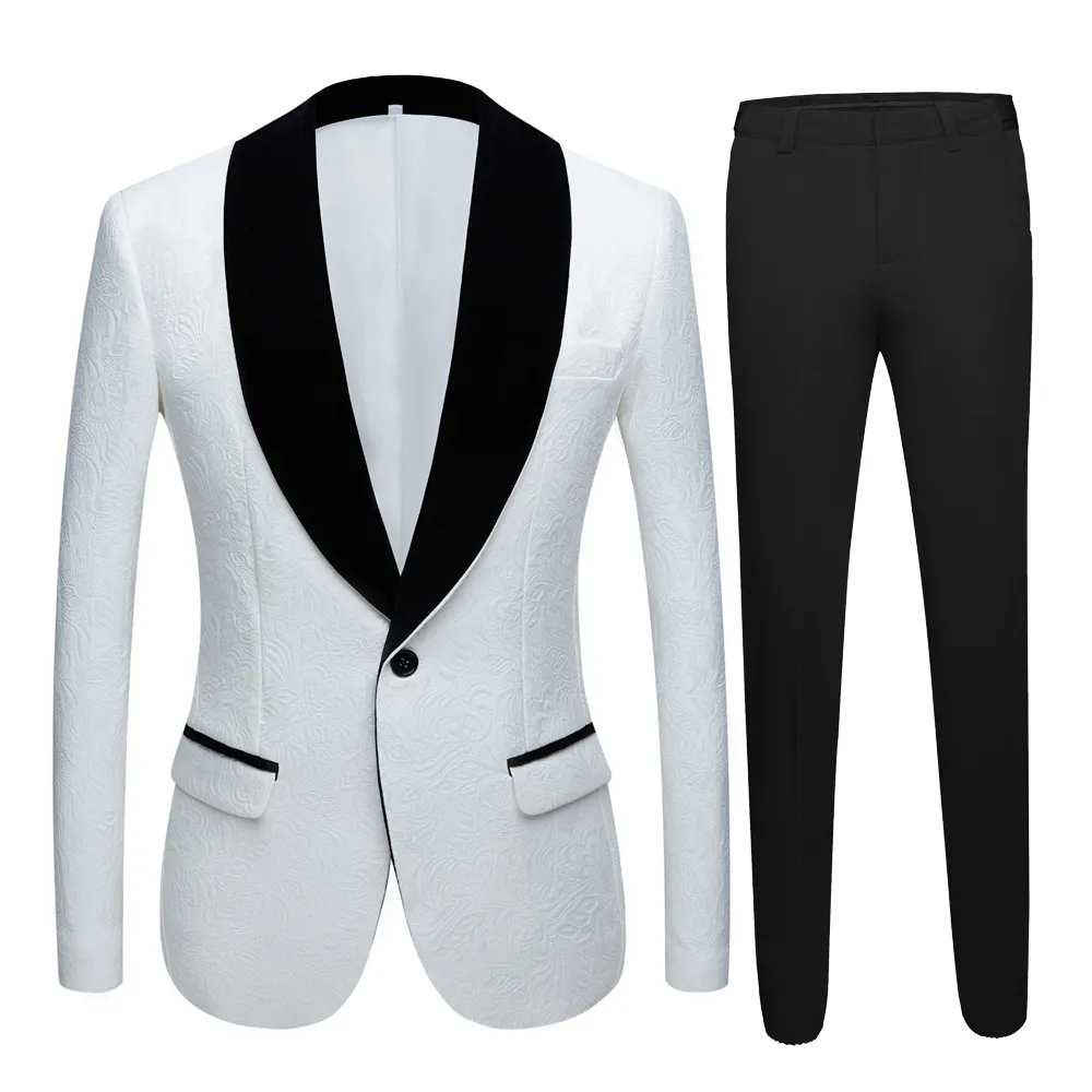 Costumes de mariage pour hommes Smoking Tuxedo Veste 2 pièces Groom Terno Costumes pour hommes Plus Taille Jaune Rose Bleu Costumes 201106