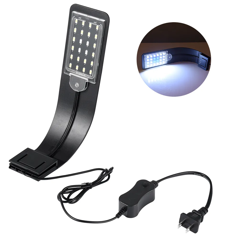 Lampada da 10 W rium Led Luci ultrasottili 220 V IPX7 Luce bianca blu compatta Clip su acquario 24 LED tic Plant Y200917