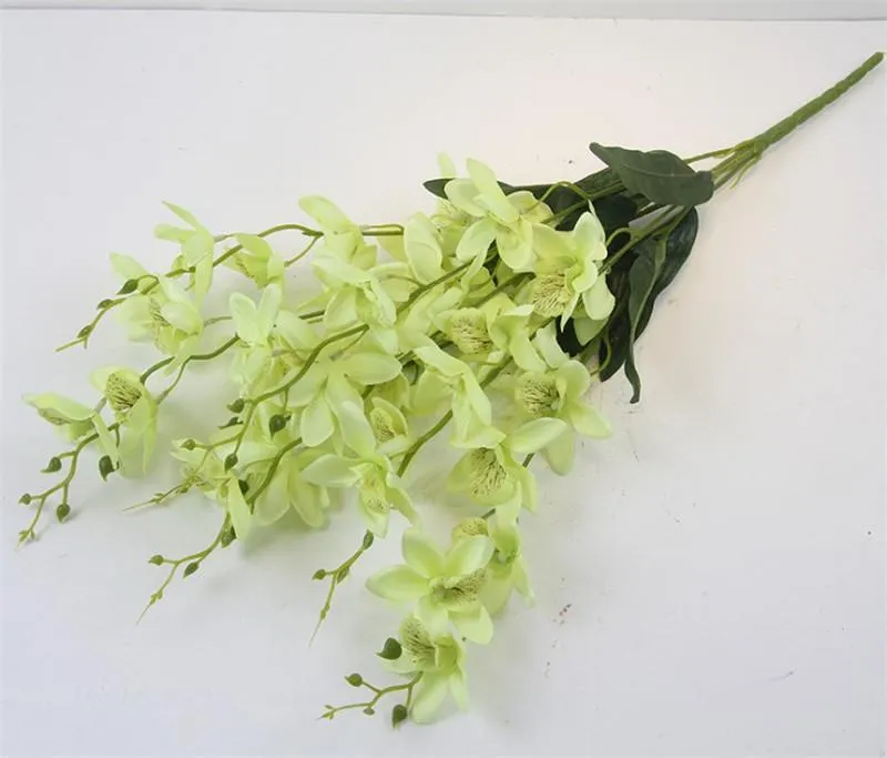 10 pçs falso catsleya 7 hastes ramo 23 62 comprimento simulação orquídeas para diy buquê de noiva casa decorativa artificial flower282s