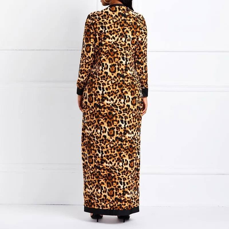 Clocolor kobiety garnitur zestawy Sexy Leopard Drukuj damskie wiosna jesień długi rękaw płaszcz spodnie casual moda spodnie stroje lj201126  t