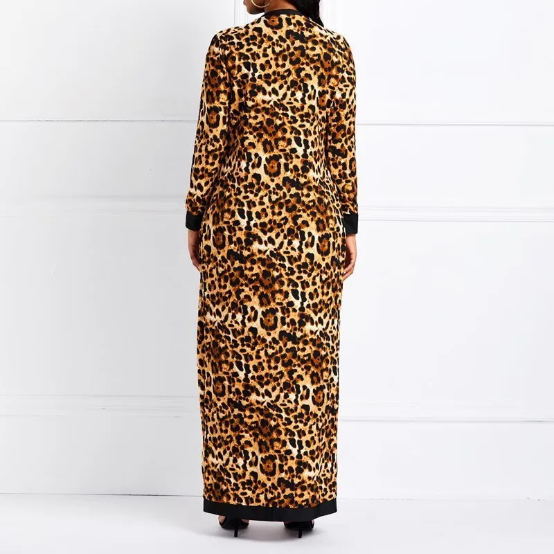 Clocolorの女性のスーツセットセクシーなヒョウプリントレディース春秋の長袖コートパンツスーツカジュアルなファッションズボン衣装LJ201126