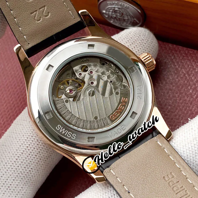 Nouveau boîtier en acier Calatrava 5227 5227G-001 A2813 montre automatique pour homme cadran argenté bracelet en cuir montres pour hommes bonjour montre HWPP 5 Colo228v