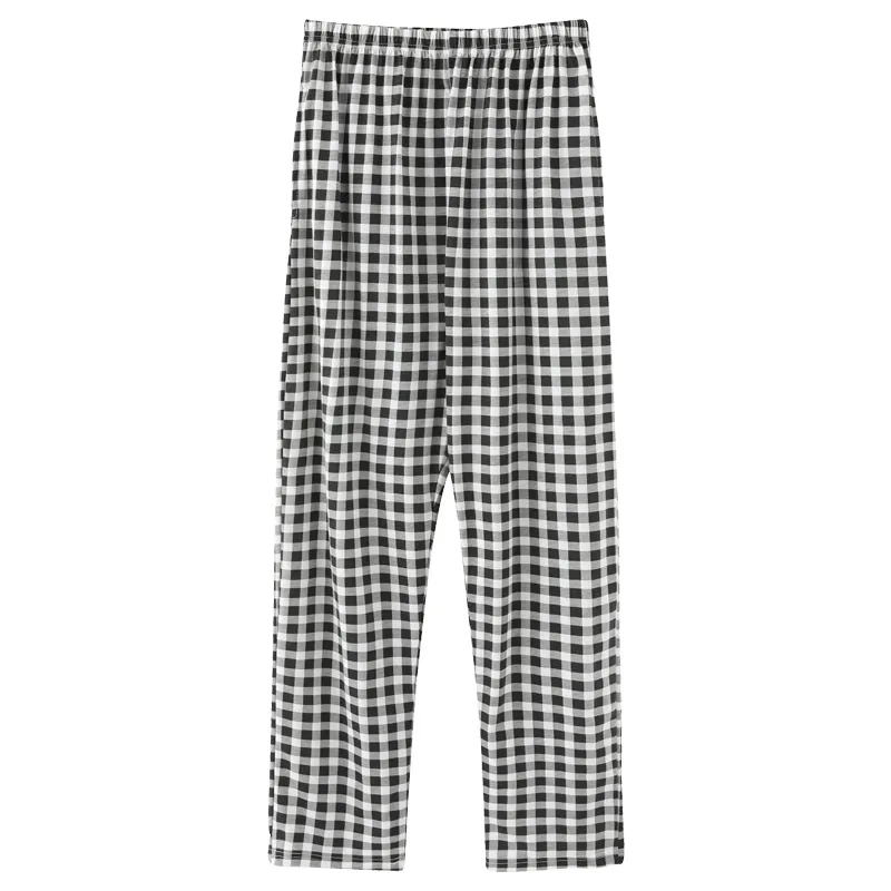 Mäns bomullslånga byxor Plaid stickade sömnbyxor Mens Pyjamas Bottoms Sleepwear Pyjama For Men Pijama Hombre Plus Size 201109